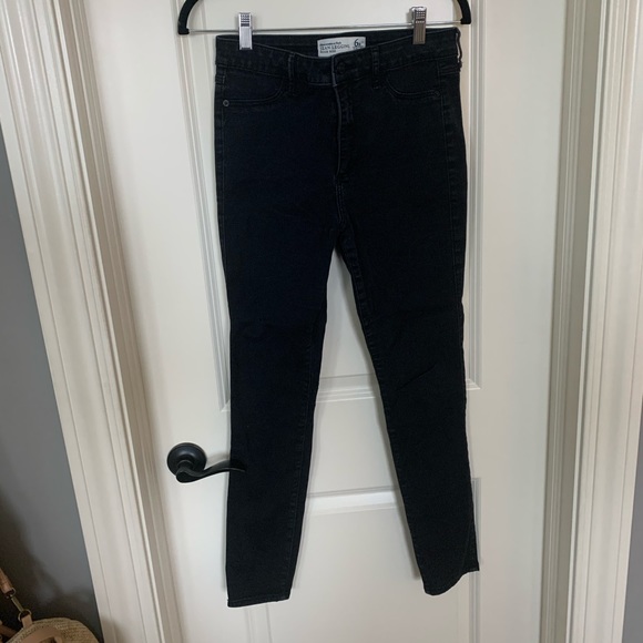 Abercrombie & Fitch Denim - abercrombie & fitch black high rise jean leggings